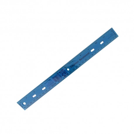 Regla escolar plástica 30 cm Azul