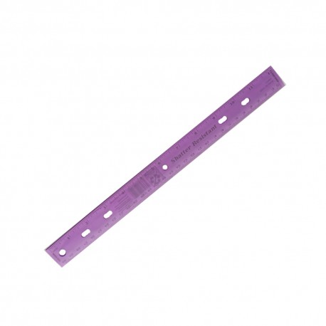 Regla escolar plástica 30 cm Morada