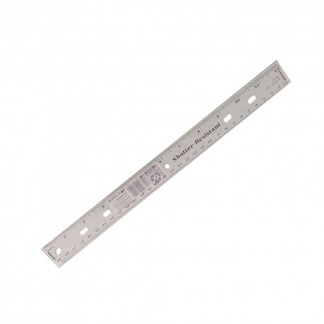 Regla escolar plástica 30 cm Transparente