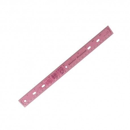 Regla escolar plástica 30 cm Rosada