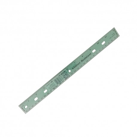 Regla escolar plástica 30 cm Verde