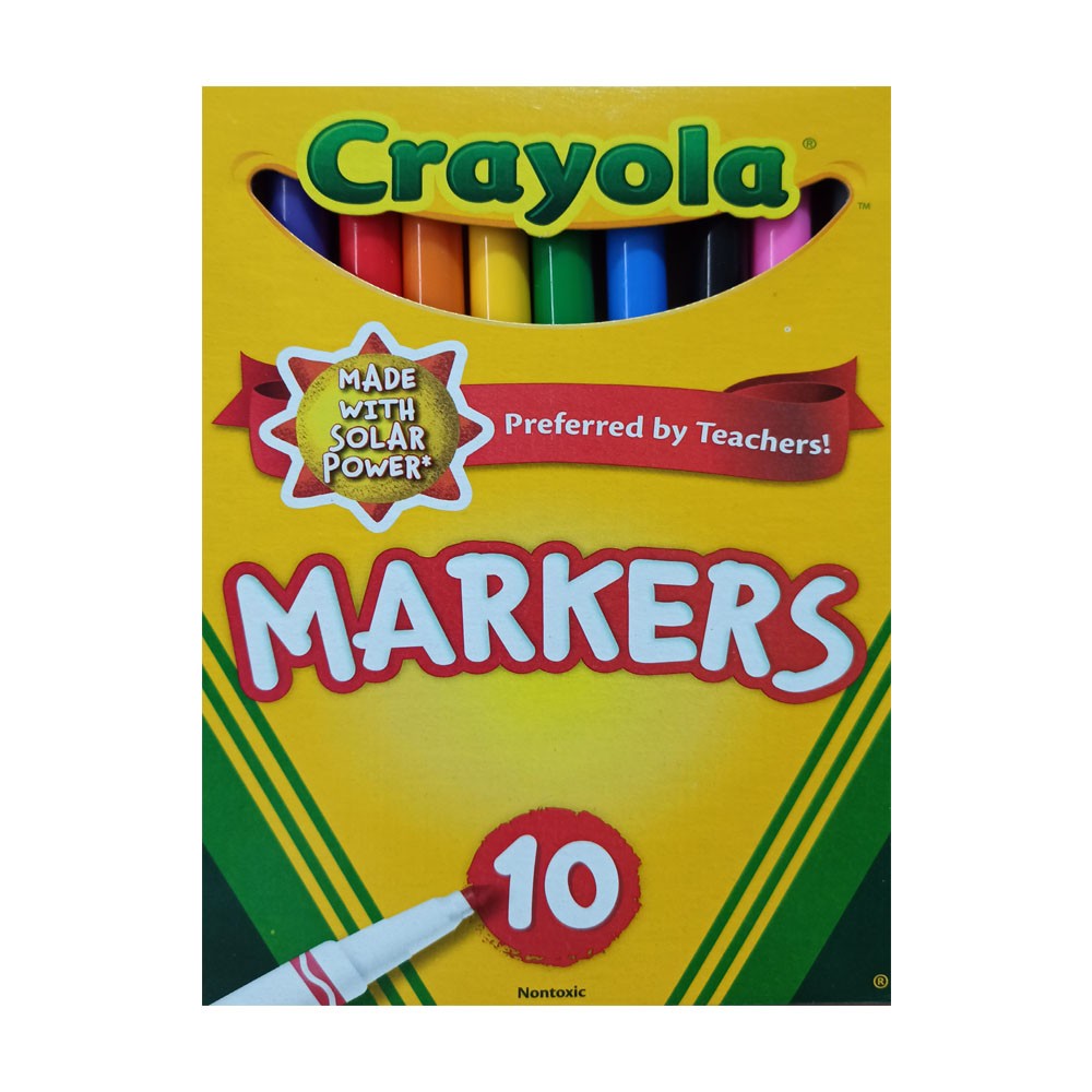 Caja 10 rotuladores Crayola para tela de punta fina - Fieltro