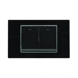 Interruptor doble 3 way para empotrar Negro