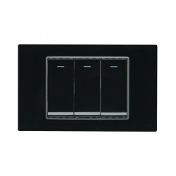 Interruptor triple 3 way para empotrar Negro