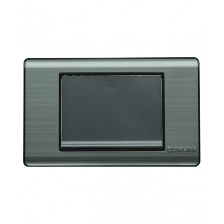 Interruptor simple 3 way para empotrar Plata