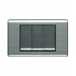 Interruptor triple 3 way para empotrar Plata