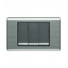 Interruptor triple 3 way para empotrar Plata