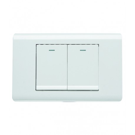 Interruptor doble 3 way para empotrar Blanco ELITE