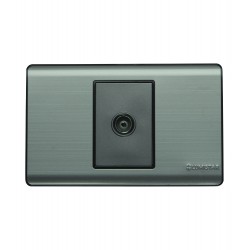 Tomacorriente TV Coaxial para empotrar Plata