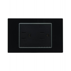 Tomacorriente doble para empotrar 3 WAY Negro