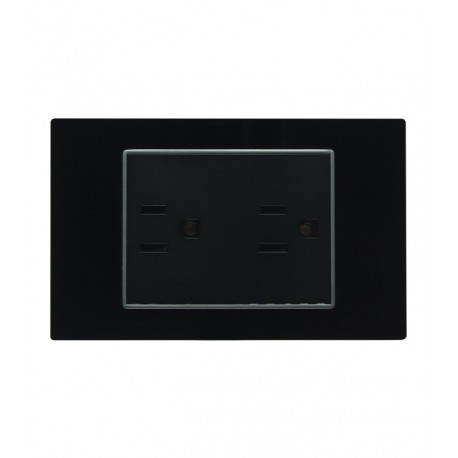 Tomacorriente doble para empotrar 3 WAY Negro
