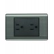 Tomacorriente doble para empotrar 3 WAY Plata