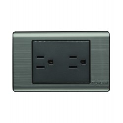 Tomacorriente doble para empotrar 3 WAY Plata
