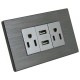 Tomacorriente doble con USB para empotrar
