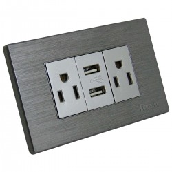 Tomacorriente doble con USB para empotrar