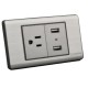Tomacorriente con puerto USB para empotrar Plata