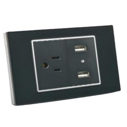 Tomacorriente con puerto USB para empotrar Negro
