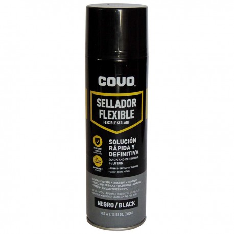 Sellador flexible impermeable en spray negro 300 Gr COVO