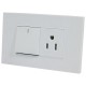 Interruptor + Toma para empotrar Blanco Troen