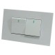 Interruptor doble 3 way para empotrar Blanco Troen