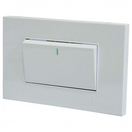 Interruptor sencillo 3 way para empotrar Blanco Troen