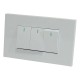 Interruptor triple 3 way para empotrar Blanco Troen