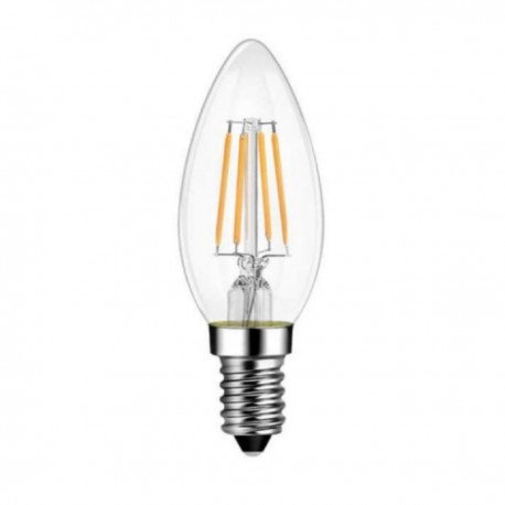 Bombillo LED Dimerizable tipo vela luz blanca E14 4W