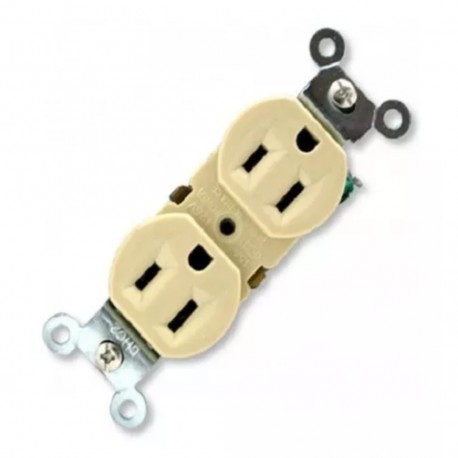 Tomacorriente doble 270 para empotrar Marfil Luminart