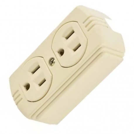 Tomacorriente Doble Superficial Marfil