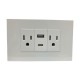 Tomacorriente doble con USB y un tipo C para empotrar Blanco