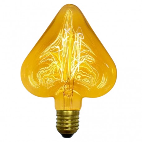Bombillo LED Vintage Corazón 40w luz Amarilla