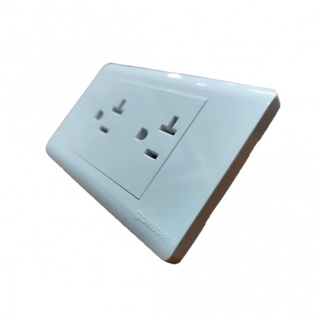 Tomacorriente doble para empotrar 20A Blanco