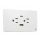 Tomacorriente doble con USB y un tipo C para empotrar Blanco