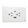 Tomacorriente doble con USB y un tipo C para empotrar Blanco