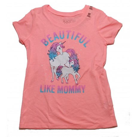 Franela estampado BEAUTIFUL LIKE MOMMY para niñas