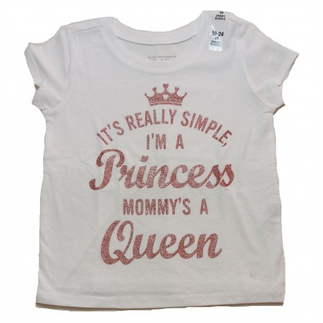 Franela estampado IM A PRINCESS WHITE para niñas