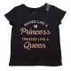 Franela estampado RAISED LiKE A PRINCESS para niñas