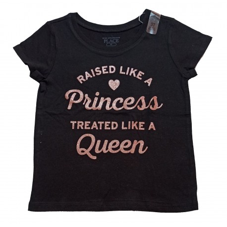 Franela estampado RAISED LiKE A PRINCESS para niñas